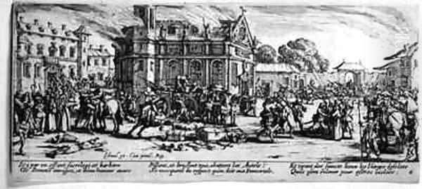 The Destruction of a Monastery Oil Painting by Jacques Callot