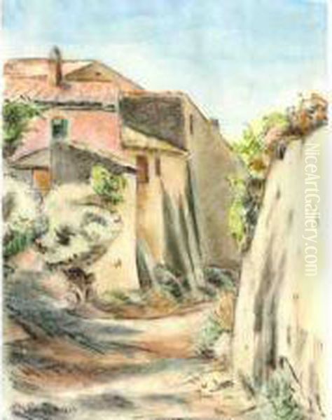 Le Mas En Provence Oil Painting by Alcide Le Beau