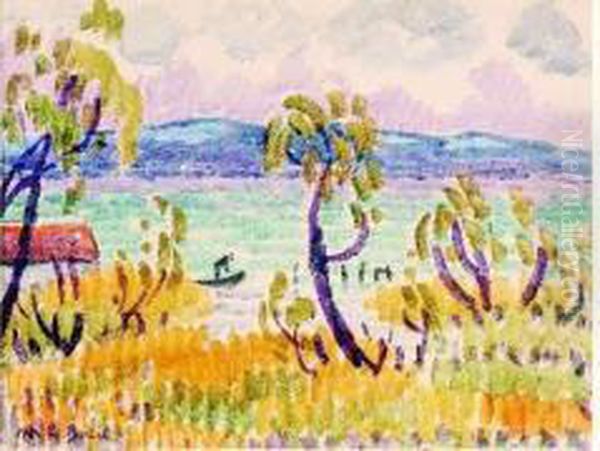 Paysage Provencal Oil Painting by Alcide Le Beau