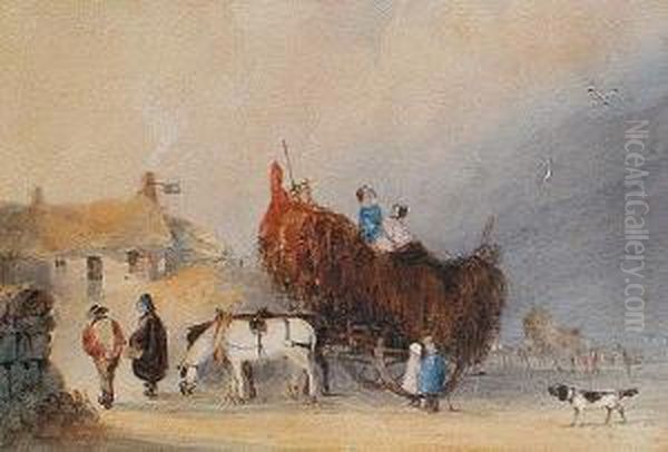 The Hay Wagon Oil Painting by John Le Capelain