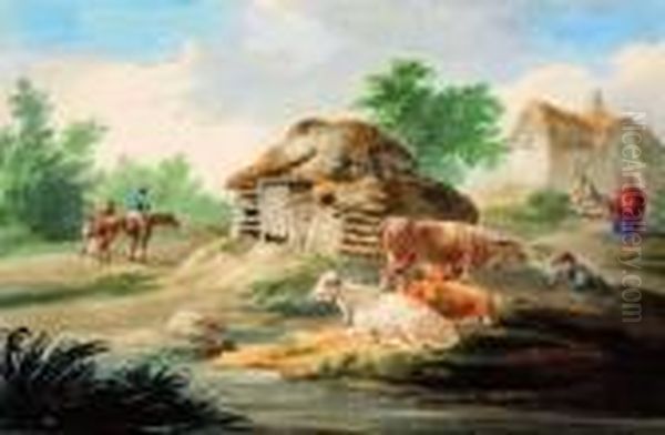 A Rural Idyll Oil Painting by Peter La Cave