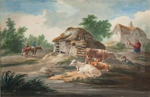 A Rural Idyll Oil Painting by Peter La Cave