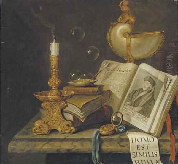 A vanitas still life Oil Painting by Edwaert Collier