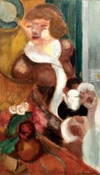 Jeune Femme A La Theiere Oil Painting by Henri Le Fauconnier