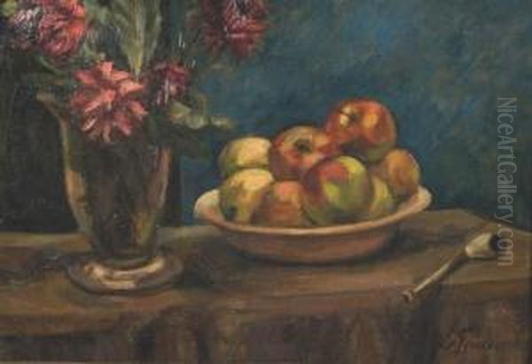 Nature Morte Au Plat De Frui Ts Et A La Pipe Oil Painting by Henri Le Fauconnier