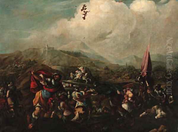 A cavalry battle 6 Oil Painting by Jacques Courtois