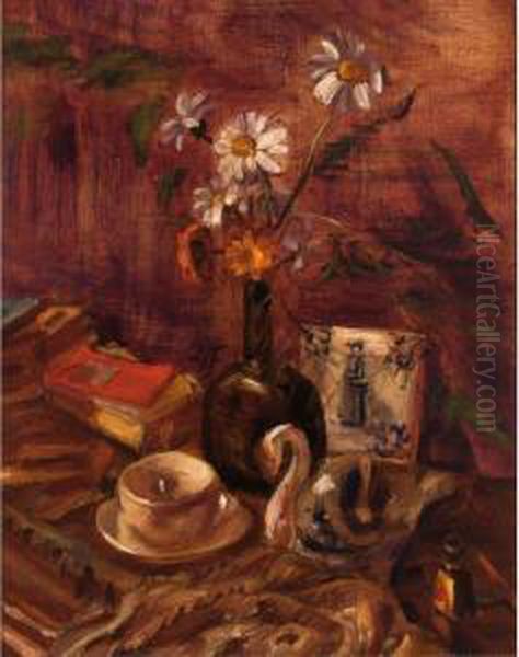 Nature Morte Aux Marguerites Oil Painting by Henri Le Fauconnier