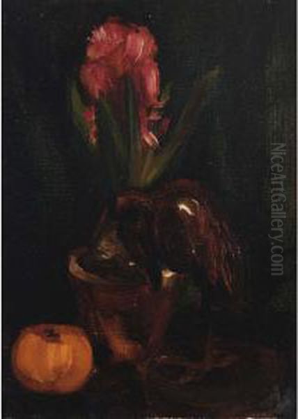 Still Life With Hyacinth Oil Painting by Henri Le Fauconnier