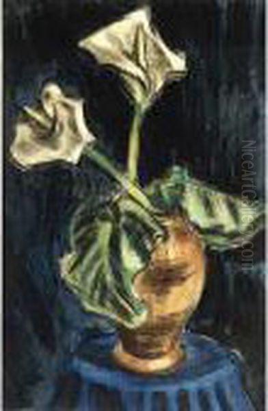 Still Life With Arums Oil Painting by Henri Le Fauconnier