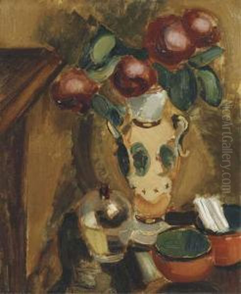 Still Life With Flowers In A Vase Oil Painting by Henri Le Fauconnier