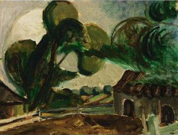 Landschap Ploumanach Oil Painting by Henri Le Fauconnier