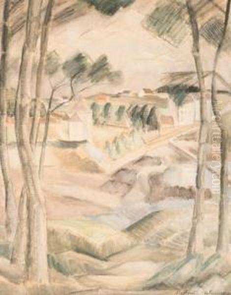 Paysage De L'ile De Brehat Oil Painting by Henri Le Fauconnier