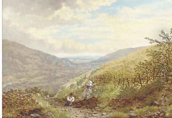 The young berry-pickers Oil Painting by Henry Cheadle