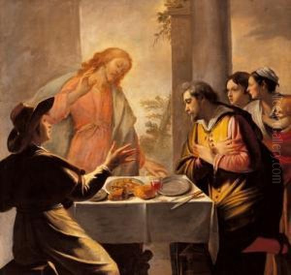 Cena In Emmaus Oil Painting by Mathieu Le Nain