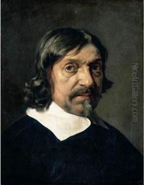 Portrait Of A Man, Head And Shoulders, Said To Be The Philosopher Renee Descartes Oil Painting by Mathieu Le Nain