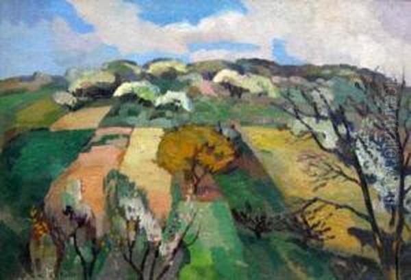 Trees In A Landscape by Alfred Marie Le Petit