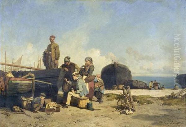 Marine Oil Painting by Eugene Lepoittevin