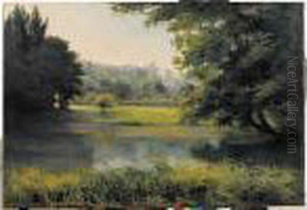 Bord De Lac Oil Painting by Eugene Lepoittevin