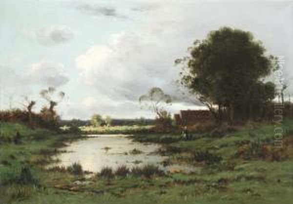 Paysage Champetre Oil Painting by Louis Le Poittevin