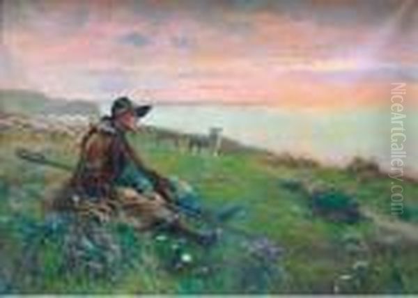 Scene Pastorale. Oil Painting by Louis Le Poittevin