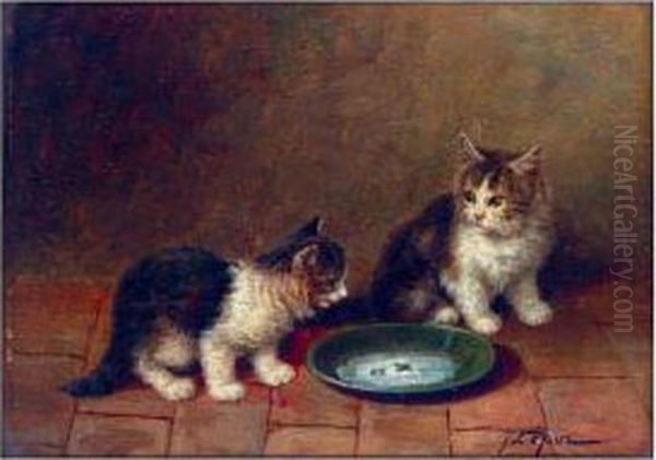 An Unexpected Guest Oil Painting by Jules Le Roy