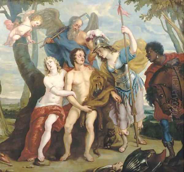 Hercules at the Crossroads Oil Painting by Gaspar De Crayer