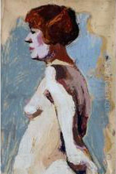 Nu Aux Cheveux Roux Oil Painting by Maurice Le Scouezec