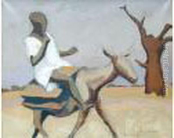 Africain Sur Sa Mule Oil Painting by Maurice Le Scouezec