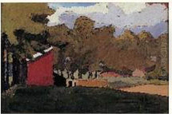 Paysage A La Maison Rouge Oil Painting by Maurice Le Scouezec