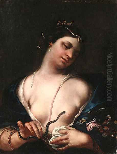 Cleopatra and the Asp Oil Painting by Guido Cagnacci