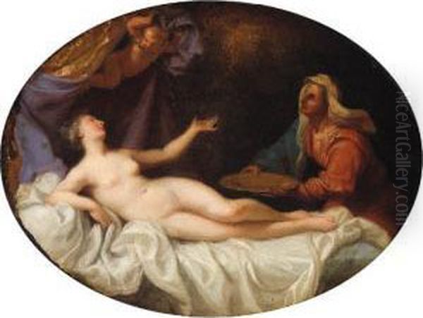 Danae Oil Painting by Eustache Le Sueur