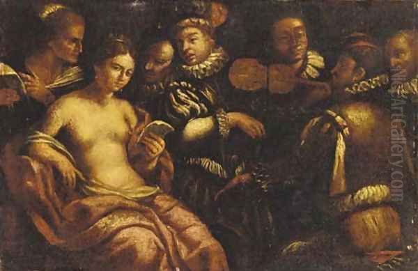 A musical gathering Oil Painting by Michelangelo Merisi Da Caravaggio