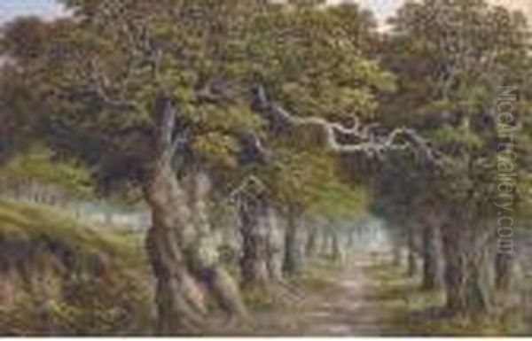 The Forest Track Oil Painting by Charles Leaver