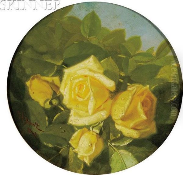 Yellow Roses A Plein Air Oil Painting by Edward Chalmers Leavitt