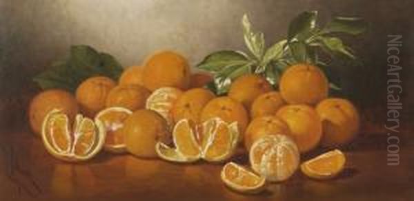 Still Life Withoranges Oil Painting by Edward Chalmers Leavitt