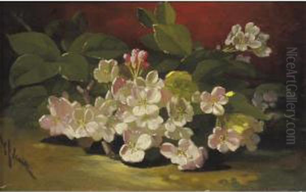 Apple Blossoms Oil Painting by Edward Chalmers Leavitt