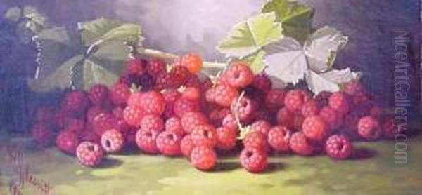 Still Life With Raspberries Oil Painting by Edward Chalmers Leavitt