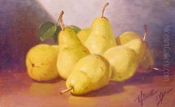 Still Life With Yellow Pears Oil Painting by Edward Chalmers Leavitt