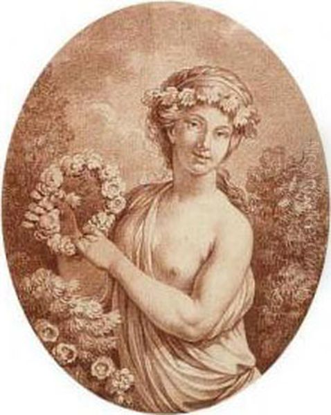 Allegorie Du Printemps Et Allegorie De L?automne Oil Painting by Jean Jacques Francois Le Barbier