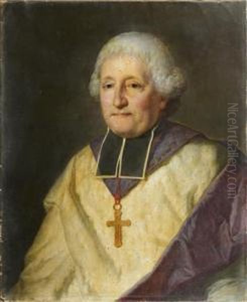 Portrait D'un Ecclesiastique Oil Painting by Jean Jacques Francois Le Barbier