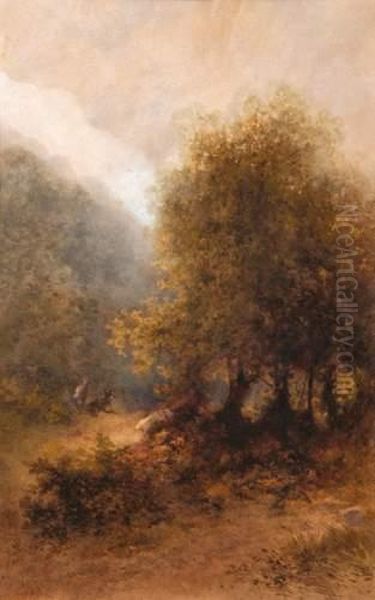 En Foret Oil Painting by Hippolyte Lebas