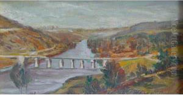  Lacreuse Au Pont Des Piles  Oil Painting by Maurice Leblanc