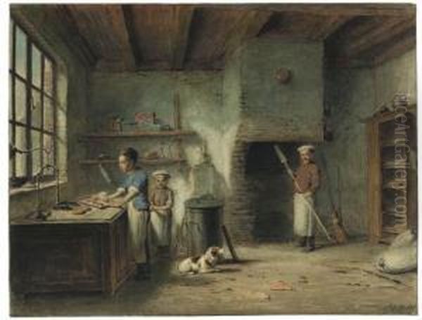 The Bakery Oil Painting by Frans Lebret