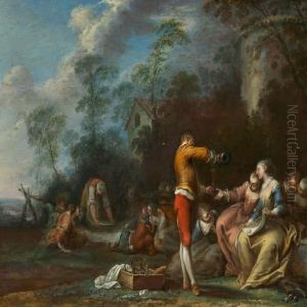 Fetegalante Oil Painting by Sebastien Jacques Leclerc Des Gobelins