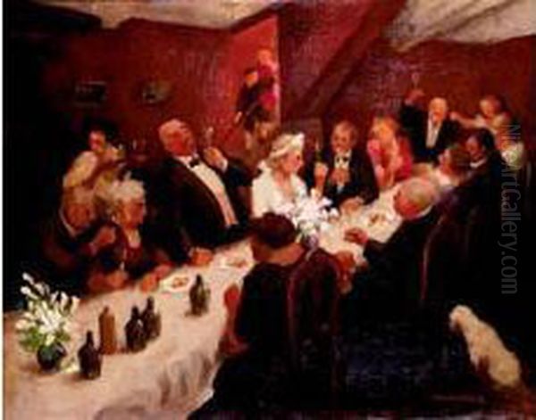 Le Banquet De Noce Oil Painting by Lucien, Luc Leclercq