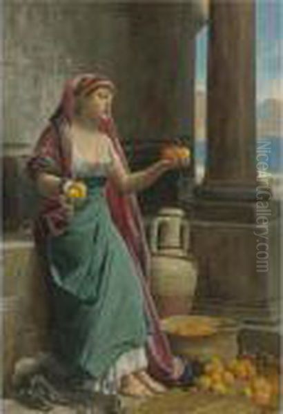 The Citrus Seller Oil Painting by Jean-Jules-Antoine Lecomte du Nouy