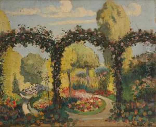 Jardin Ensoleille Oil Painting by Emile Lecomte