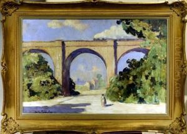 [pont A Trois Arches] Oil Painting by Emile Lecomte