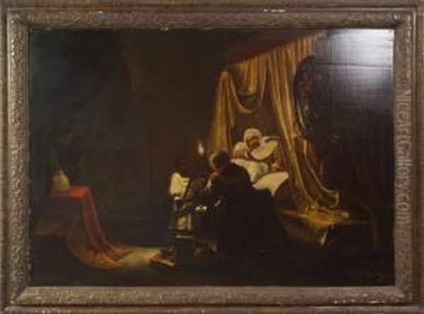 La Lettura Del Sultano Oil Painting by Charles Emile Hippolyte Lecomte-Vernet