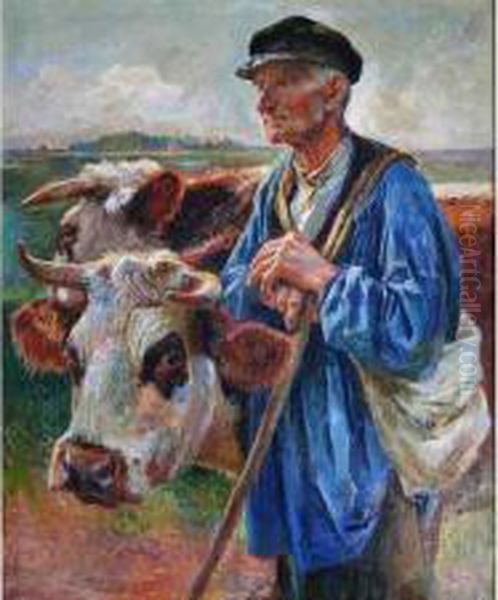 Le Vacher Oil Painting by Raymond Louis Lecourt